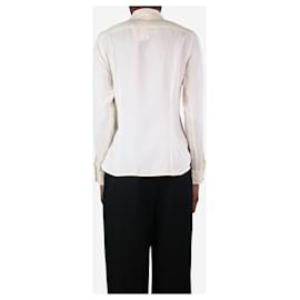 Max Mara-Cream silk blouse - size UK 8-Cream