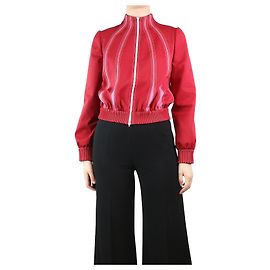 Valentino Dunkelrote, kurze Trainingsjacke – Größe UK 8 Rot