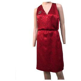 Robe Valentino en soie rouge Rouge