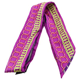 Hermès-Hermès Purple Maillon Silk Twilly Scarf-Purple