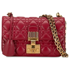 Dior-Dior Red Small Lambskin Cannage DiorAddict Flap-Red