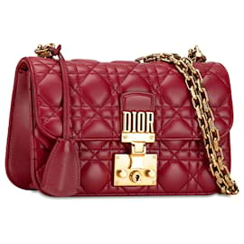 Dior-Dior Red Small Lambskin Cannage DiorAddict Flap-Red