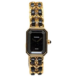 Chanel-Orologio Chanel Premiere Chaine in acciaio inossidabile al quarzo dorato-Nero,D'oro