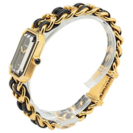 Chanel-Chanel Premiere Chaine-Uhr aus goldenem Quarz-Edelstahl-Schwarz,Golden