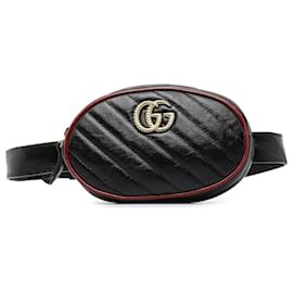 Gucci-Gucci Black Matelasse GG Torchon Marmont Belt Bag-Black