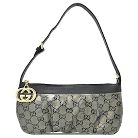Gucci-Gucci Gray GG Crystal Interlocking G Shoulder Bag-Grey