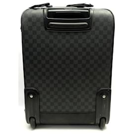 Louis Vuitton-LOUIS VUITTON PEGASE SUITCASE 55 GRAPHITE DAMIER CANVAS TROLLEY CABIN COVER-Grey