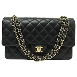 Chanel-NEUF SAC A MAIN CHANEL TIMELESS CLASSIQUE MM A01112 EN CUIR MATELASSE BAG-Noir