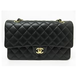 Chanel-NUEVO BOLSO DE MANO CHANEL TIMELESS CLASSIC MM A01112 Bolso de cuero acolchado-Negro