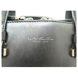 Lancel-Lancel handbag 48 - 50 to07047 BLACK LEATHER BLACK PURSE HAND BAG-Black