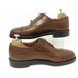 JM Weston-VINTAGE JM WESTON SHOES 379 Derby 8C 42 FINE BROWN LEATHER + SHOES BOX-Brown