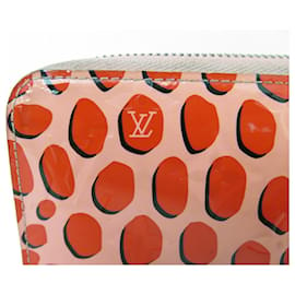 Louis Vuitton-LOUIS VUITTON ZIPPY JUNGLE DOTS M WALLET41912 PINK PATENT LEATHER WALLET-Pink