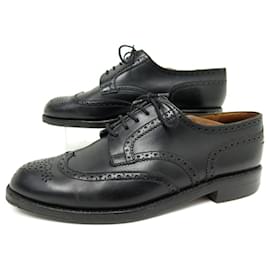 JM Weston-JM WESTON lined SOLES SHOES 588 Derby 7.5D 41.5 BLACK LEATHER SHOES-Black