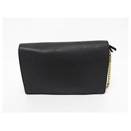 Balenciaga-NEUE BALENCIAGA WALLET ON CHAIN METALLIC EDGE WALLET TASCHE 444169 Geldbörse-Schwarz