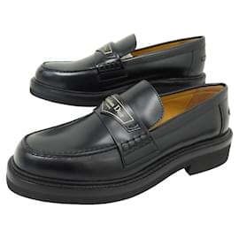 Christian Dior-NEW CHRISTIAN DIOR BOY SHOES KDB MOCCASINS759aca 36.5 LEATHER LOAFERS-Black