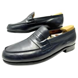 JM Weston-VINTAGE SHOES JM WESTON MOCCASINS 180 8E 42 42.5 BLUE LEATHER SHOE STREET-Blue