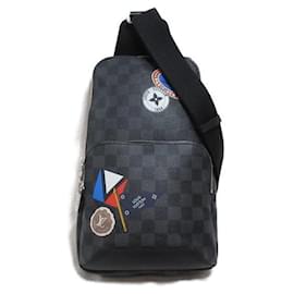 Louis Vuitton-Louis Vuitton Avenue Sling Bag Bolsa Crossbody de lona N41056 Em uma boa condição-Outro
