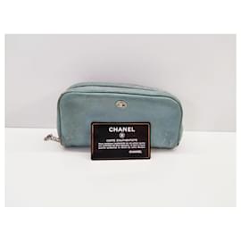 Chanel-coin holder, wallets, pencil cases-Light blue