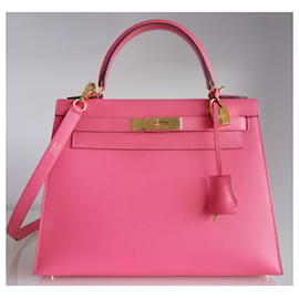 Hermès-Hermes Kelly bag 28 pink azalea-Pink
