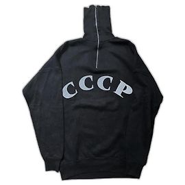 Autre Marque CCCP Vintage Rollkragenpullover mit Reißverschluss von Anfang  2000 Schwarz
