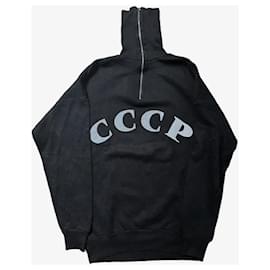 Autre Marque-CCCP Vintage Zipped Turtleneck from early 2000-Black