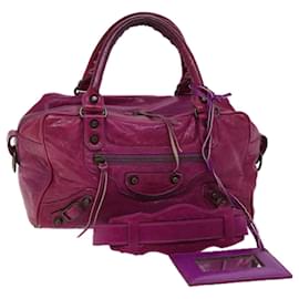 Balenciaga-BALENCIAGA The Box Hand Bag Leather 2way Pink 145694 auth 71336-Pink