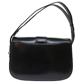 Gucci-GUCCI Shoulder Bag Leather Black Auth ep3958-Black