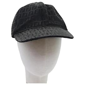 Fendi-FENDI Casquette en toile Zucchino S Noir Auth yk11688-Noir
