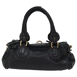 Chloé-Chloe Paddington Shoulder Bag Leather Black Auth ep4004-Black