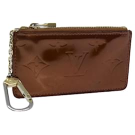 Louis Vuitton-Monedero LOUIS VUITTON Vernis Pochette Cles Bronce M91348 LV Auth yk11837-Bronce