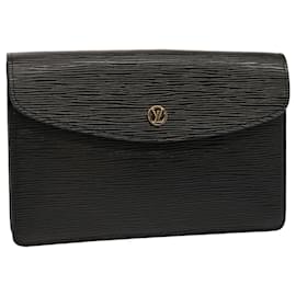 Louis Vuitton-LOUIS VUITTON Epi Montaigne 23 Bolso Clutch Negro M52662 EP de autenticación de LV4029-Negro