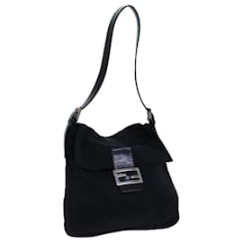 Fendi-FENDI Mamma Baguette Shoulder Bag Nylon Black Auth yk11728-Black