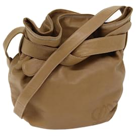 Loewe-LOEWE Nappa Shoulder Bag Leather Brown Auth 71096-Brown