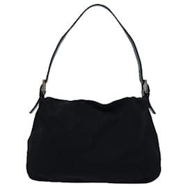 Fendi-FENDI Mamma Baguette Shoulder Bag Nylon Black Auth yk11760-Black