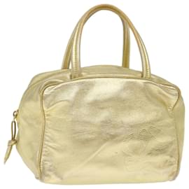 Loewe-LOEWE Hand Bag Leather Gold Auth 71458-Golden