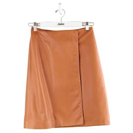 Dior-Falda de cuero-Castaño