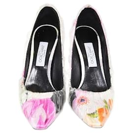 Off White-Zapatos de tacón Anne de vinilo floral multicolor de Off-White x Jimmy Choo-Multicolor
