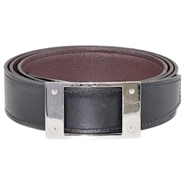 Hermès-Hermes Black/Cintura con fibbia reversibile color cioccolato-Nero