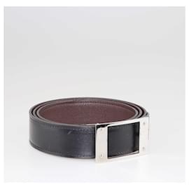 Hermès-Hermes Black/Cintura con fibbia reversibile color cioccolato-Nero
