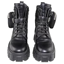 Prada-Prada Black Re-Nylon Monolith Boots-Black