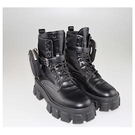 Prada-Prada Black Re-Nylon Monolith Boots-Black