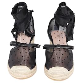 Valentino-Valentino – Schwarze Espadrilles-Keilsandalen-Schwarz