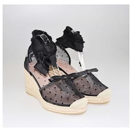 Valentino-Valentino – Schwarze Espadrilles-Keilsandalen-Schwarz