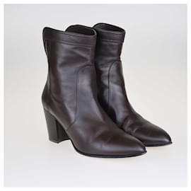 Chanel-Chanel Brown Cc Ankle Boots-Brown