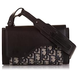 Dior-Dior Elite Oblique Strap Wallet Crossbody Bag Gray-Other
