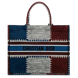 Dior-Dior Große Tragetasche mit französischer Flagge Blau-Blau