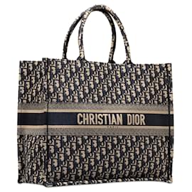 Dior-Borsa tote grande Dior Oblique nera-Nero