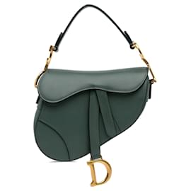 Dior-Dior Leather Mini Saddle Bag Green-Green