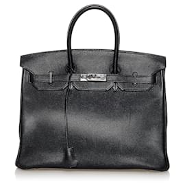 Hermès-Hermès Epsom Birkin 35 De color negro-Negro