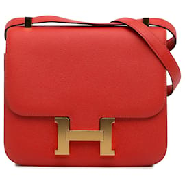 Hermès-Hermes Epsom Constance 24 Red-Red